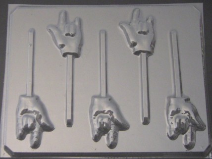 904 Sign Language I Love You Chocolate or Hard Candy Lollipop Mold